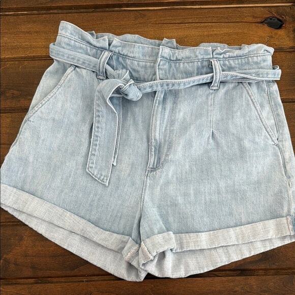 Express Blue High Waist Denim Shorts - Picture 1 of 7